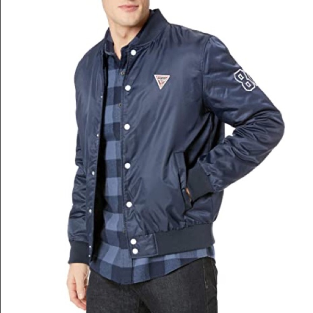 Navy Blue Guess Bomber Jacket